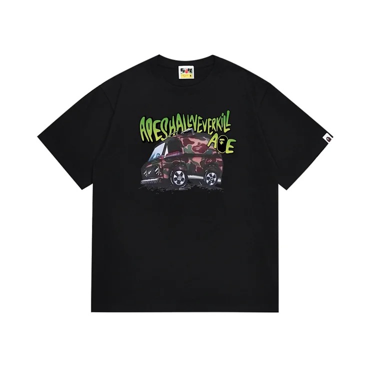 Cross-border BAPE T-Shirt Japanese trendy brand ape-headed little monkey camouflage round neck pullover loose short-sleeved T-shirt image 5