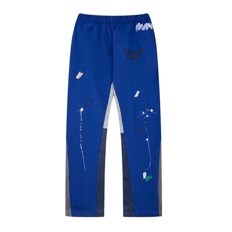 Gallery Dept hand-painted splash-ink stitching drawstring high street casual sweatpants micro-flared long pants for men and women