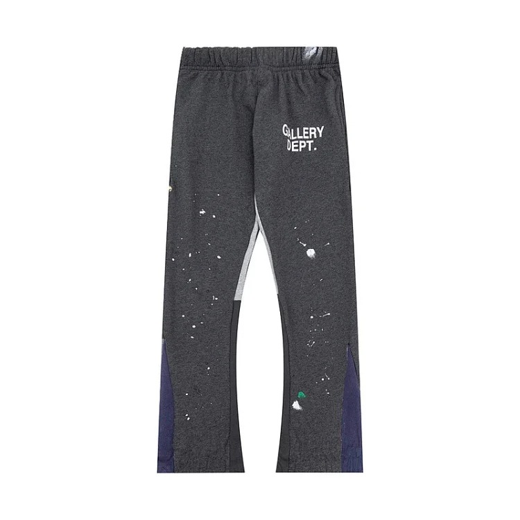 Gallery Dept hand-painted splash-ink stitching drawstring high street casual sweatpants micro-flared long pants for men and women