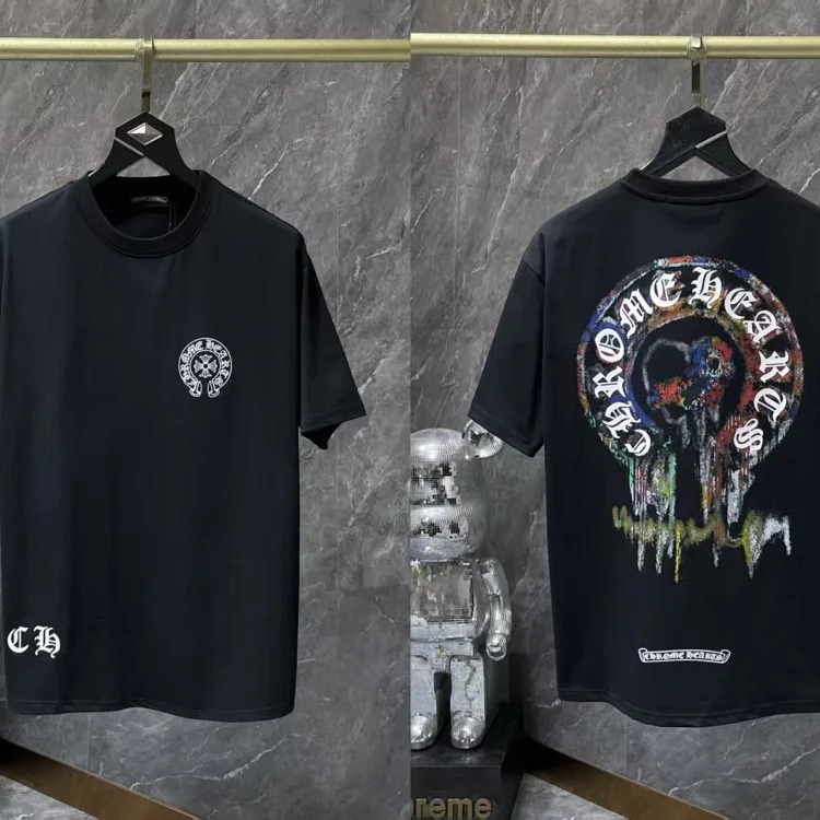 Chrome Hearts short-sleeved European and American street style unisex fashion loose T-shirt image 2