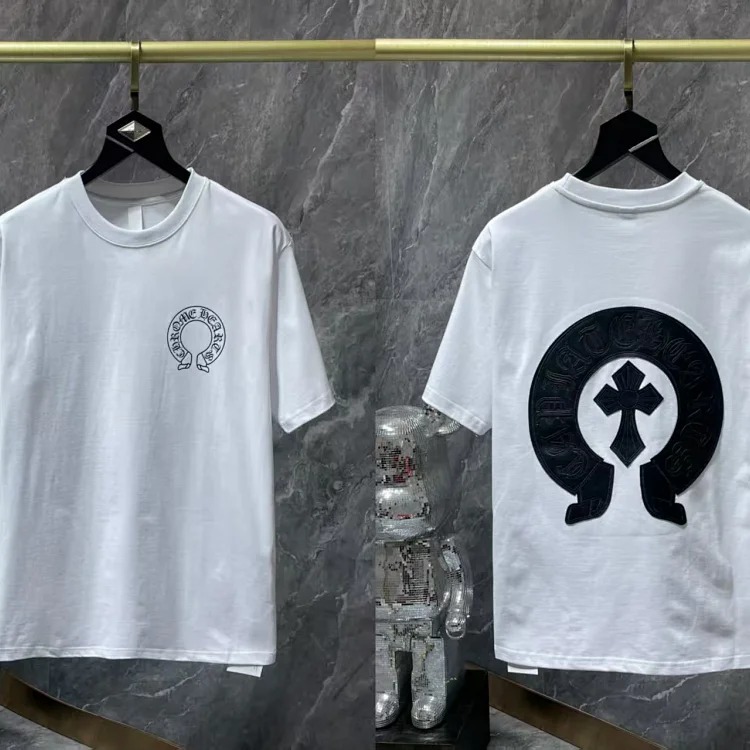 Chrome Hearts short-sleeved European and American street style unisex fashion loose T-shirt image 3