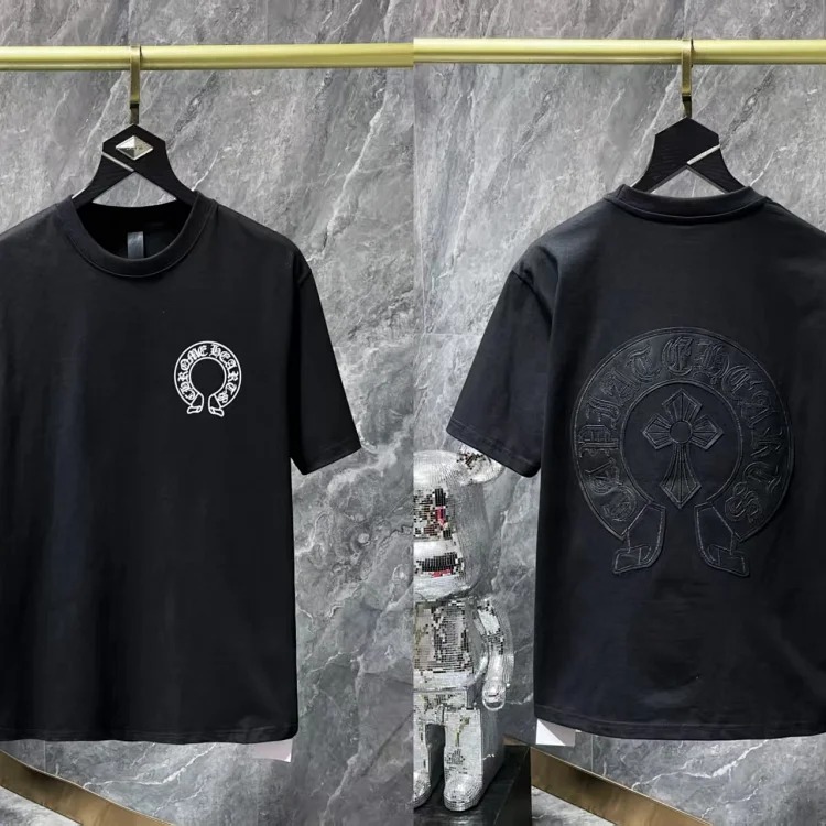 Chrome Hearts short-sleeved European and American street style unisex fashion loose T-shirt image 4