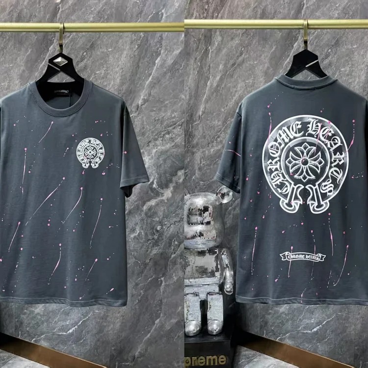 Chrome Hearts short-sleeved European and American street style unisex fashion loose T-shirt image 5