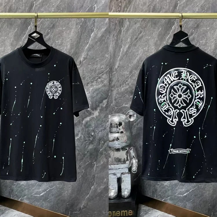 Chrome Hearts short-sleeved European and American street style unisex fashion loose T-shirt image 6