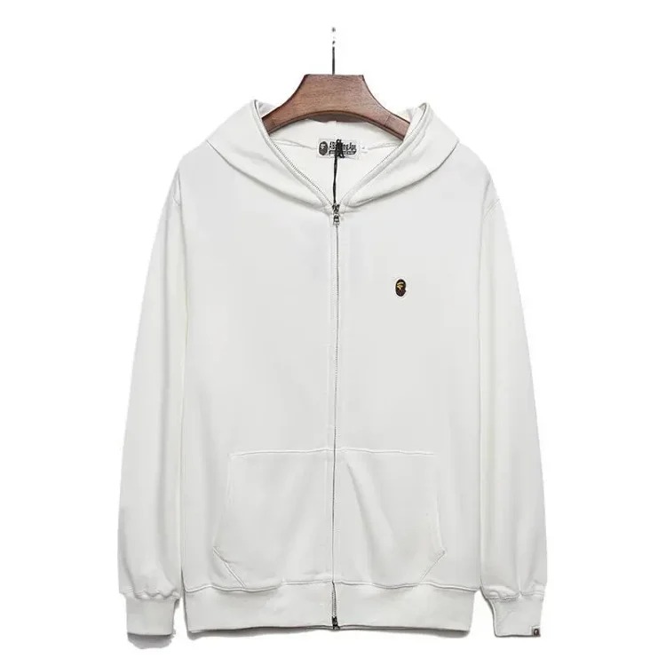 Autumn and style Japanese embroidered zipper jacket cotton terry sweatshirt for men and women-YC