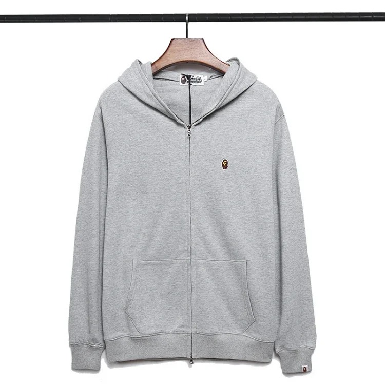 Autumn and style Japanese embroidered zipper jacket cotton terry sweatshirt for men and women-YC