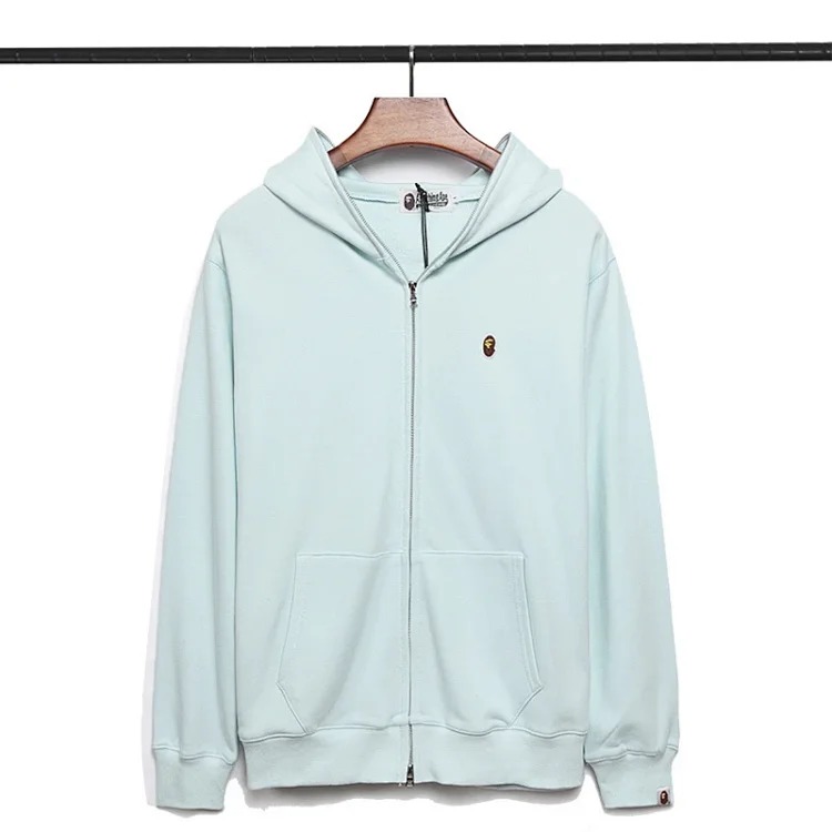 Autumn and style Japanese embroidered zipper jacket cotton terry sweatshirt for men and women-YC