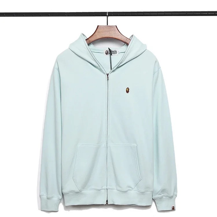 Autumn and style Japanese embroidered zipper jacket cotton terry sweatshirt for men and women-YC