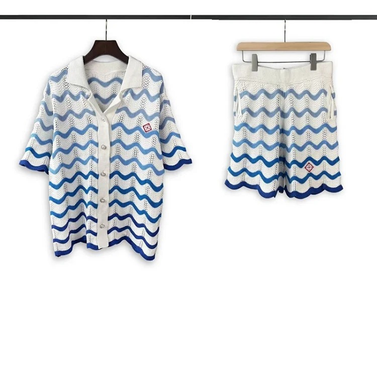 Casa Pearl Button Color-Blocked Openwork Knit Sweater image 2