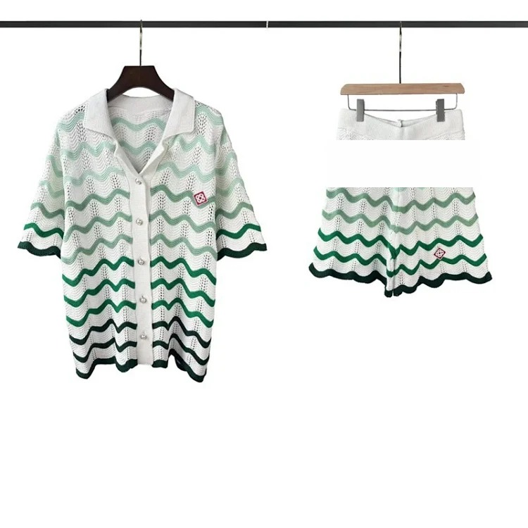 Casa Pearl Button Color-Blocked Openwork Knit Sweater image 3