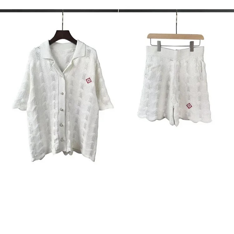 Casa Pearl Button Color-Blocked Openwork Knit Sweater image 4