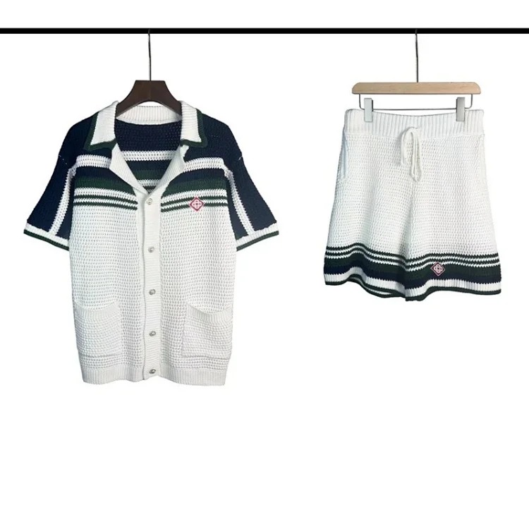 Casa Pearl Button Color-Blocked Openwork Knit Sweater image 5