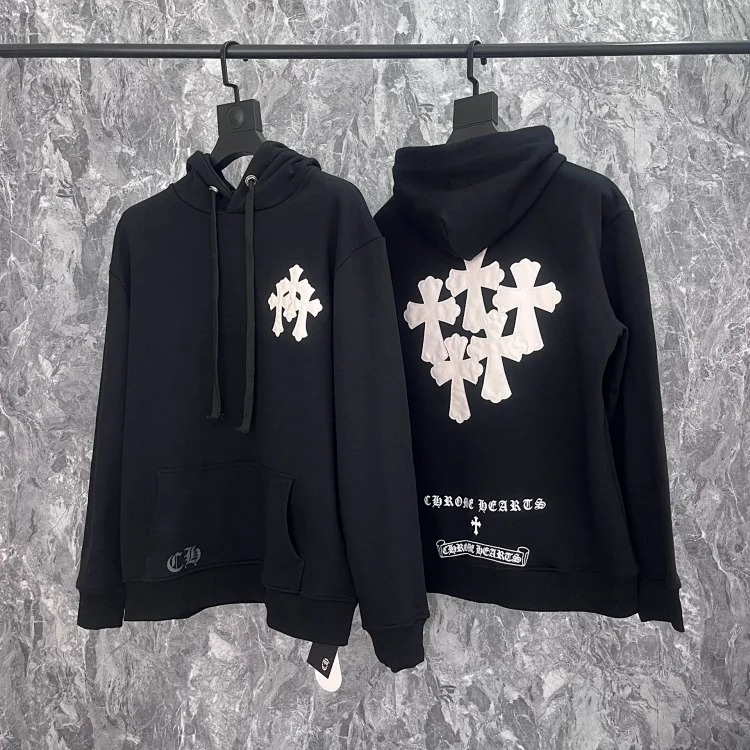 Chr pure cotton terry loose casual hooded sweatshirt image 2