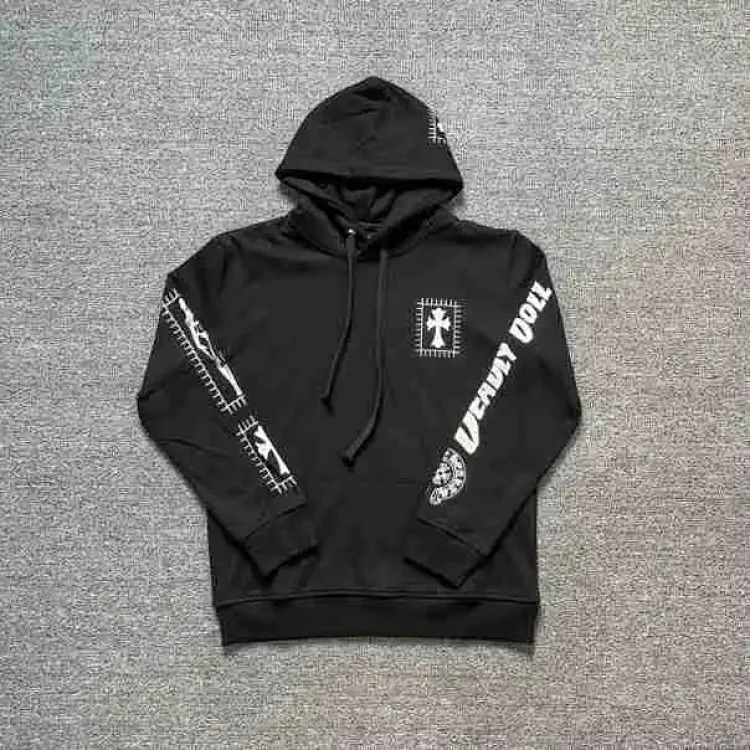 Chr pure cotton terry loose casual hooded sweatshirt image 5