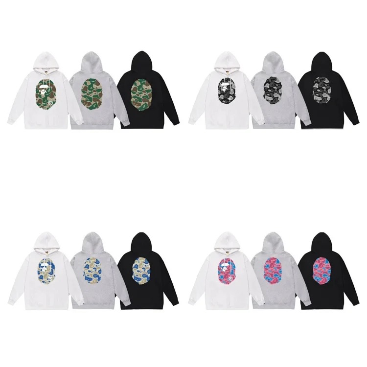 Bape A BATHING APE hoodie men's and women's couple wear youth large size loose sweatshirt