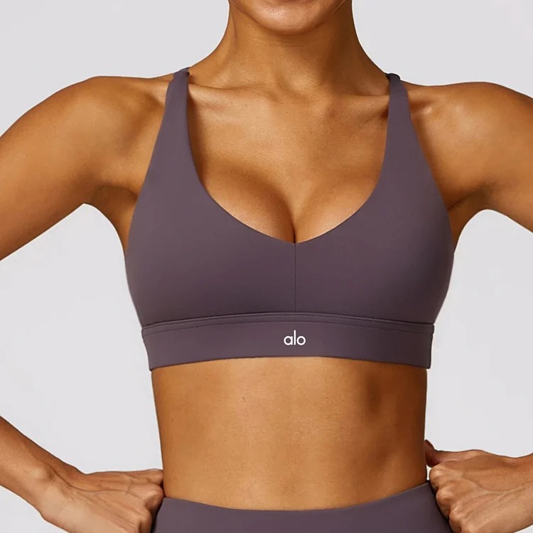Casio Alo yoga wear summer tight underwear women's yoga back running shock-proof sports bra quick-drying fitness vest