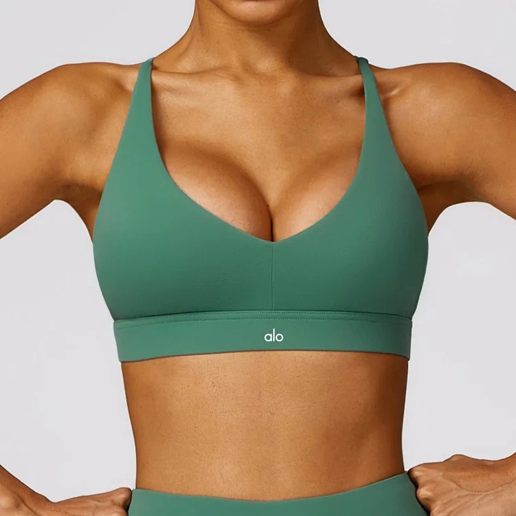 Casio Alo yoga wear summer tight underwear women's yoga back running shock-proof sports bra quick-drying fitness vest