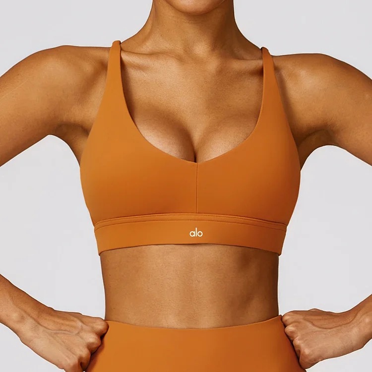 Casio Alo yoga wear summer tight underwear women's yoga back running shock-proof sports bra quick-drying fitness vest