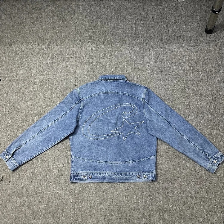 CORTEIZ jeans star embroidered jacket high street retro distressed shorts five-quarter pants trendy image 2
