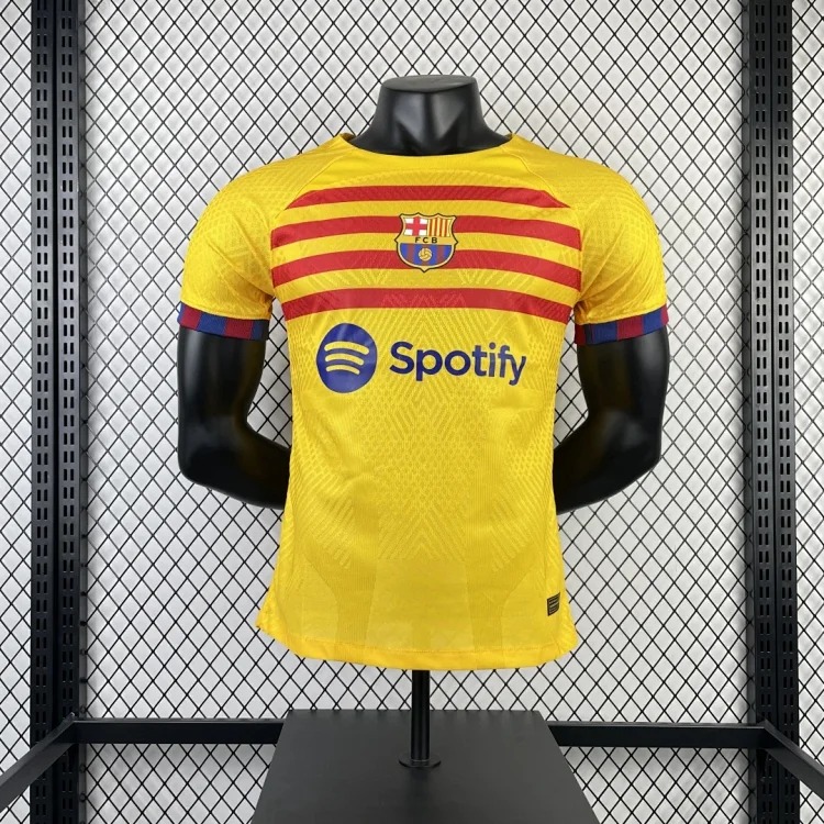Barcelona sports quick-drying short-sleeves, 1:1 original logo details (original logo), customizable printed numbers image 6