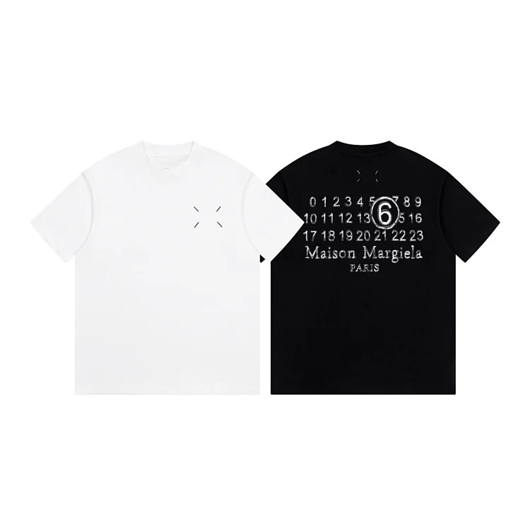MM6 Maison Margiela short-sleeved 2024 digital printed T-shirt for men and women couples