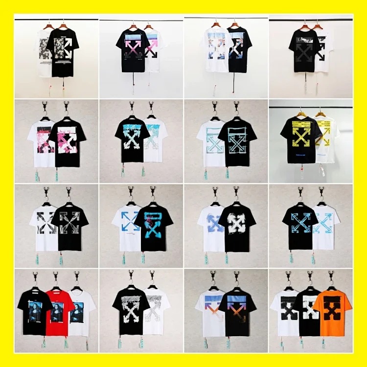 Off White OFF-WHITE classic gradient arrow dissolving graffiti cordon religious couple short-sleeved T-shirt