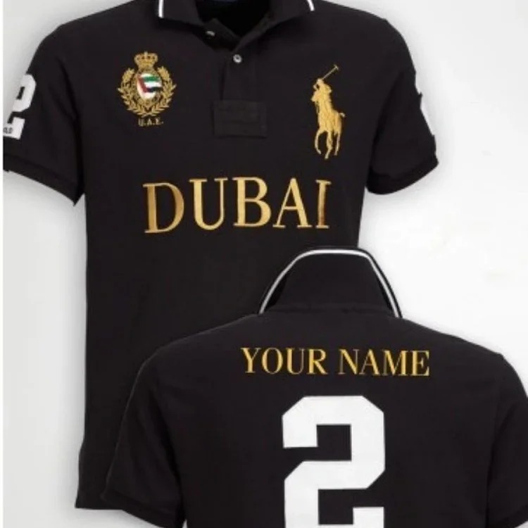 War Horse T-shirt Golden Classic City Lapel Casual Embroidery pl