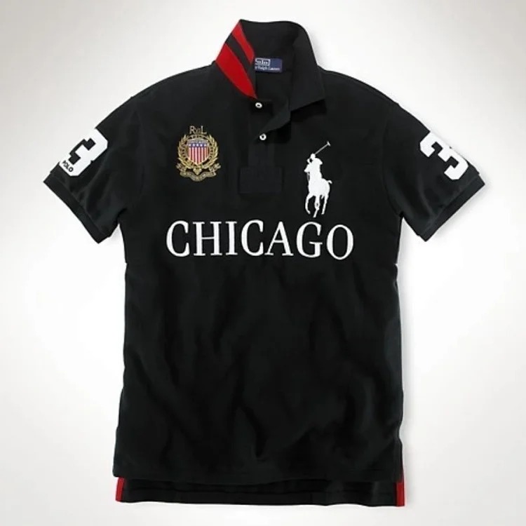 War Horse T-shirt Golden Classic City Lapel Casual Embroidery pl