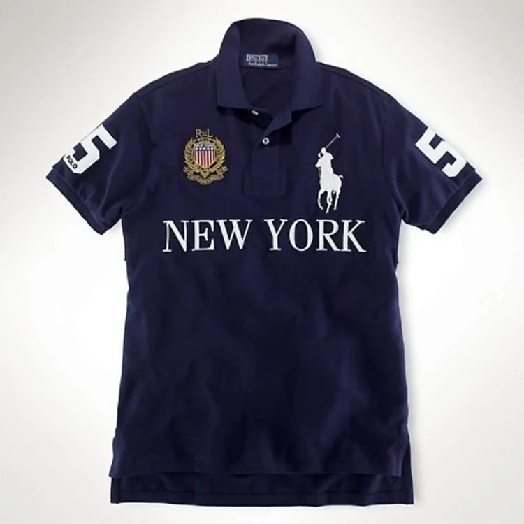 War Horse T-shirt Golden Classic City Lapel Casual Embroidery pl
