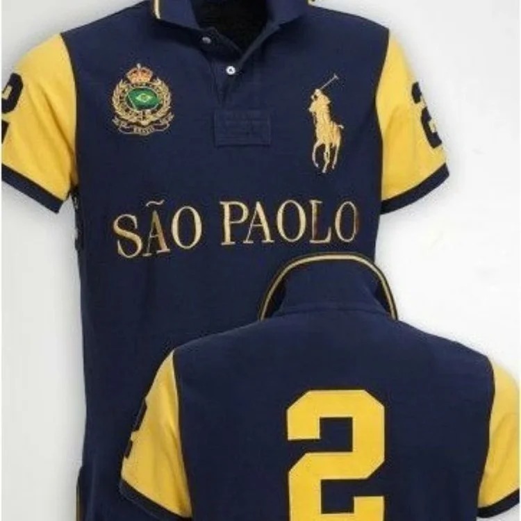 War Horse T-shirt Golden Classic City Lapel Casual Embroidery pl