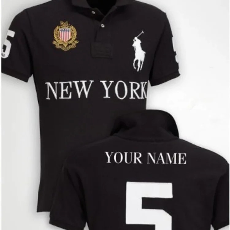 War Horse T-shirt Golden Classic City Lapel Casual Embroidery pl