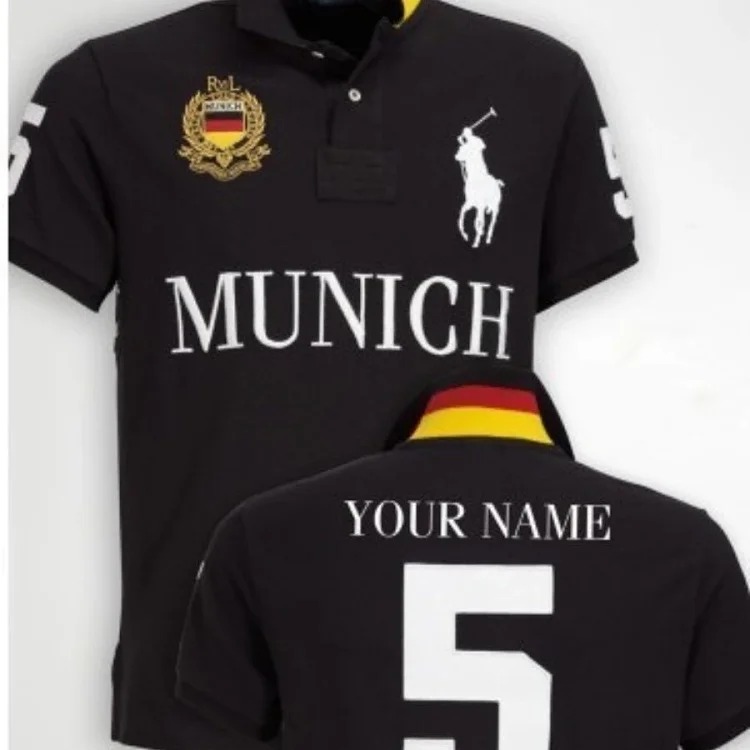 War Horse T-shirt Golden Classic City Lapel Casual Embroidery pl