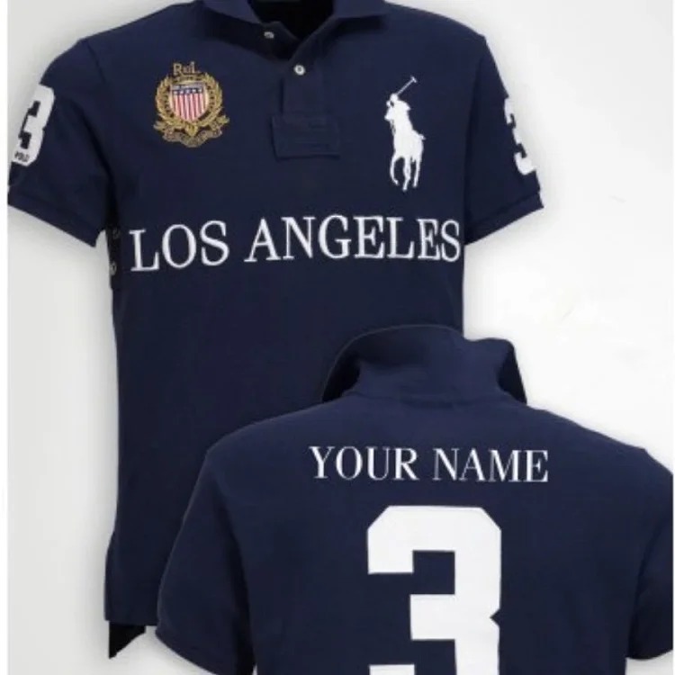 War Horse T-shirt Golden Classic City Lapel Casual Embroidery pl