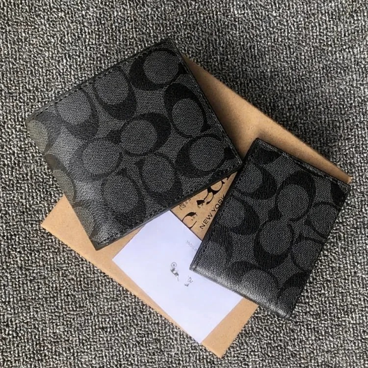 Louis Vuitton Factory European and American C's classic printed men's wallet graffiti presbyopic multi-card slot short clip two-piece gift box set #1 image 2