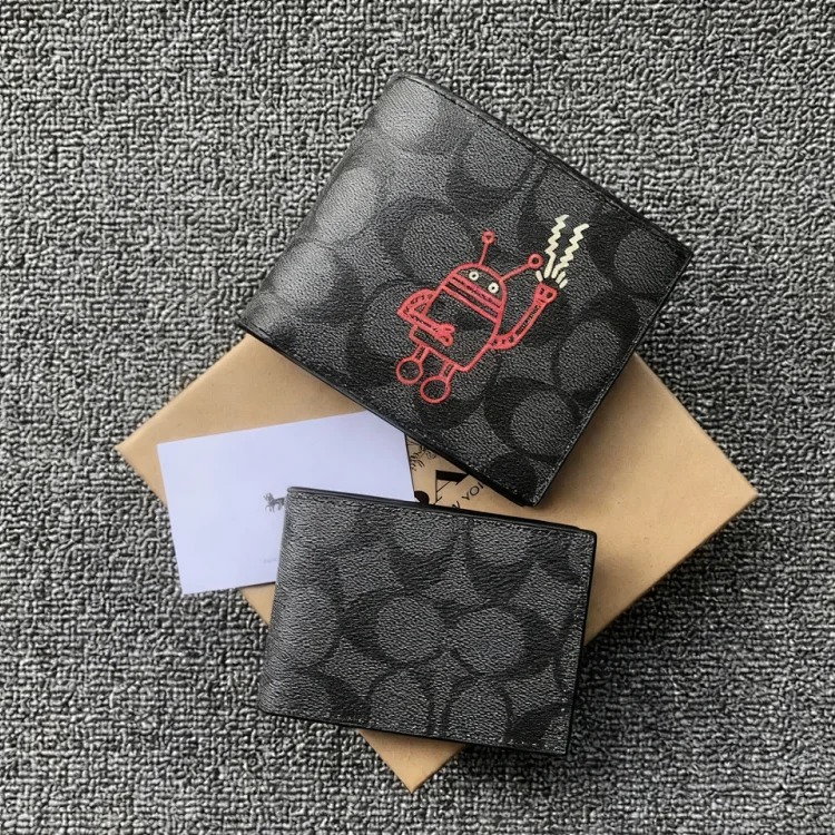 Louis Vuitton Factory European and American C's classic printed men's wallet graffiti presbyopic multi-card slot short clip two-piece gift box set #1 image 6