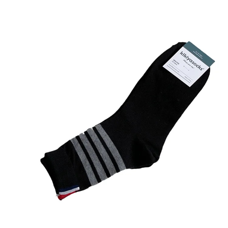 Thom Browne Autumn and winter classic TB socks for men and women couples mid-calf cotton striped four-bar black and gray stockings ins trendy socks