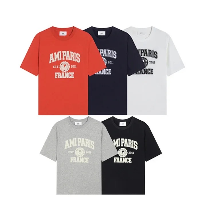 Foam letter love short-sleeved summer niche American retro college style commemorative edition badge top