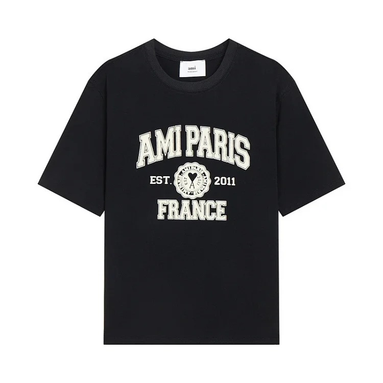 Foam letter love short-sleeved summer niche American retro college style commemorative edition badge top