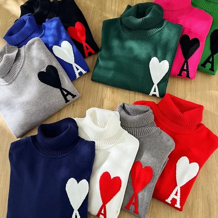 Ax new autumn and winter colorful turtleneck sweater for men and women