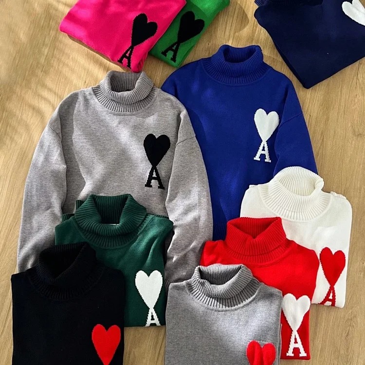 Ax new autumn and winter colorful turtleneck sweater for men and women