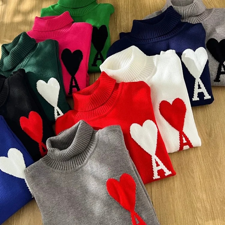 Ax new autumn and winter colorful turtleneck sweater for men and women