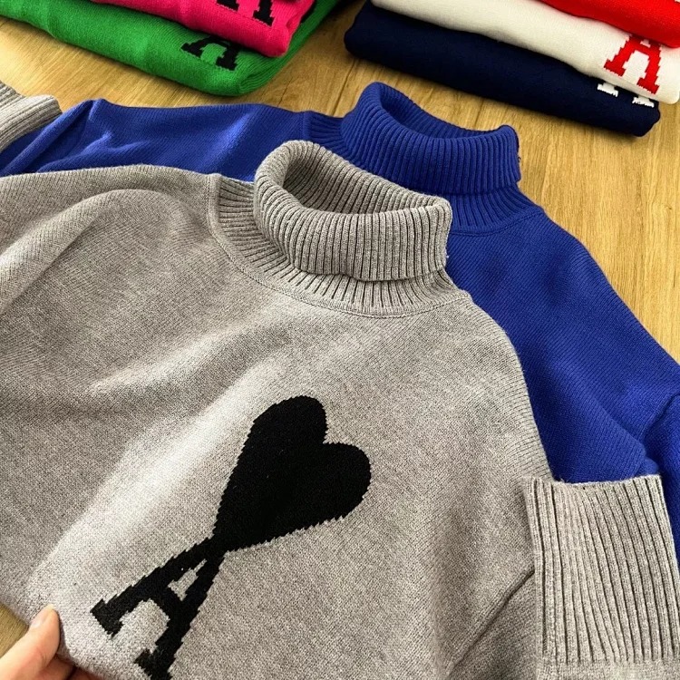 Ax new autumn and winter colorful turtleneck sweater for men and women