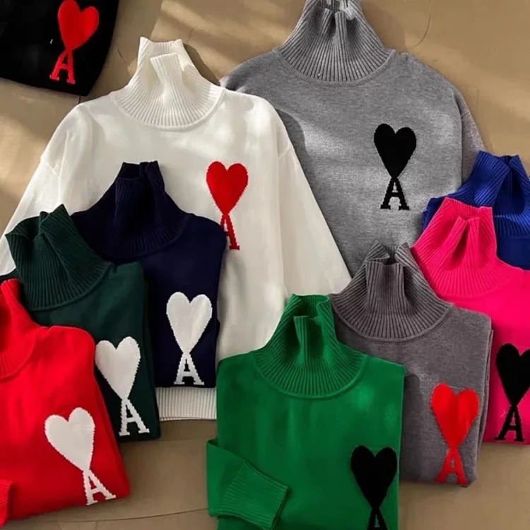 Ax new autumn and winter colorful turtleneck sweater for men and women