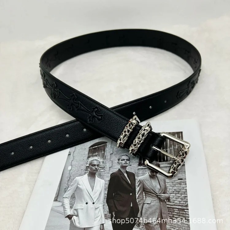 Personalized litchi color Crow new belt men's and women's literary youth retro fashion vine roller ten