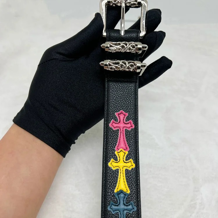 Personalized litchi color Crow new belt men's and women's literary youth retro fashion vine roller ten
