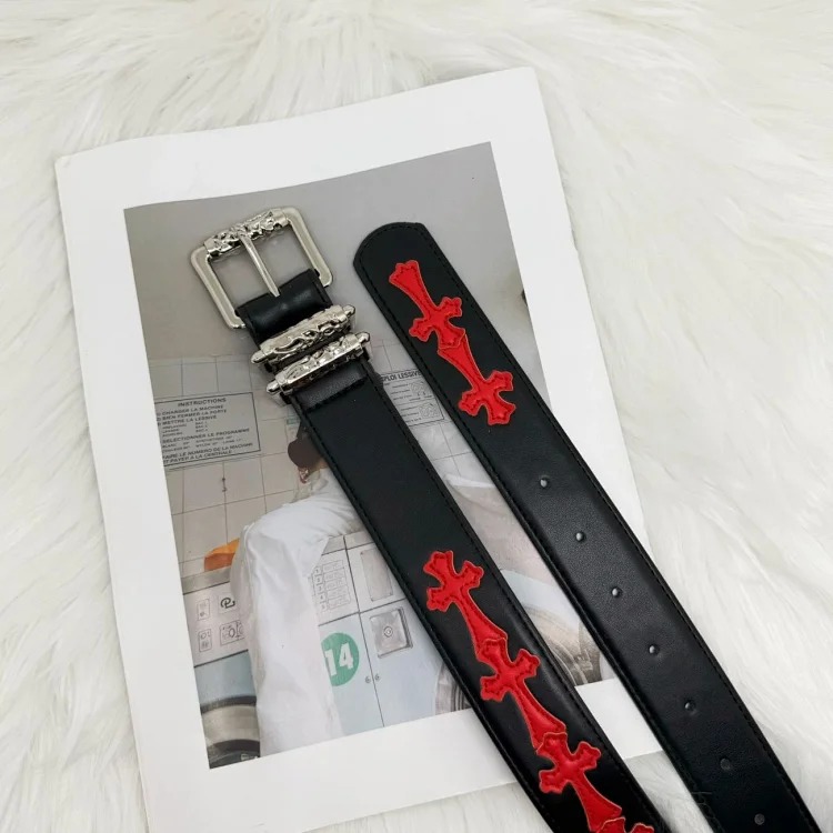 Personalized litchi color Crow new belt men's and women's literary youth retro fashion vine roller ten