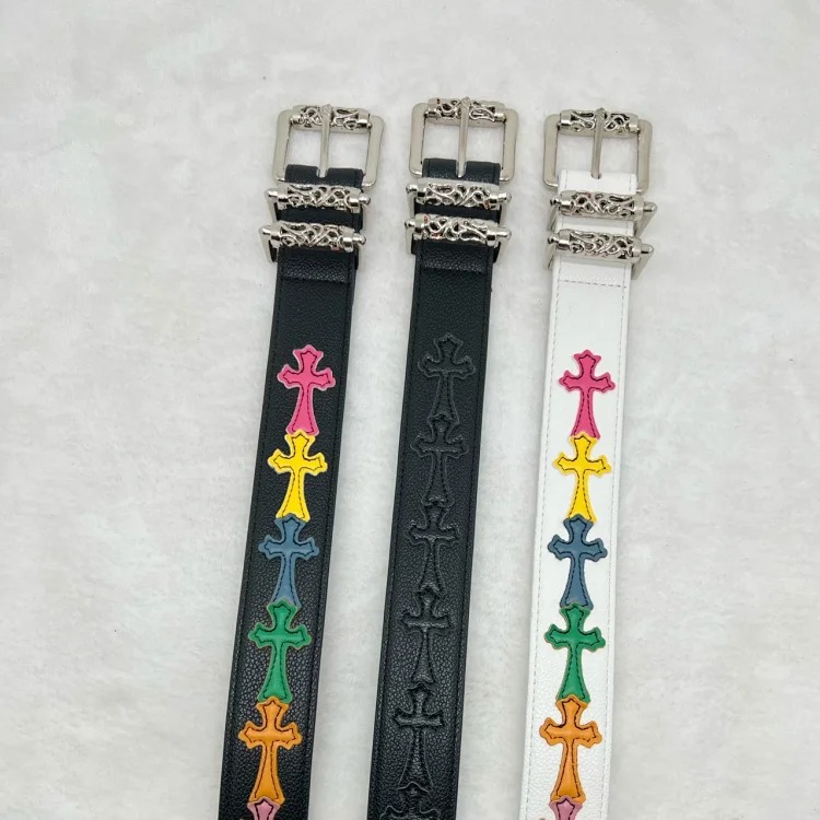 Personalized litchi color Crow new belt men's and women's literary youth retro fashion vine roller ten