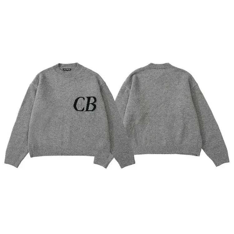 Letter jacquard loose knitted sweater for men and women