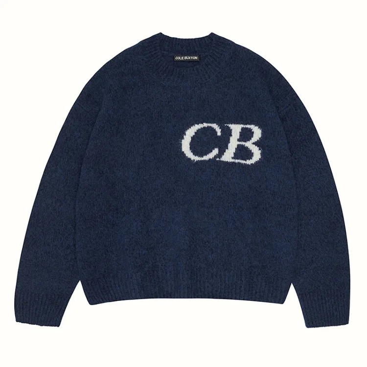 Letter jacquard loose knitted sweater for men and women