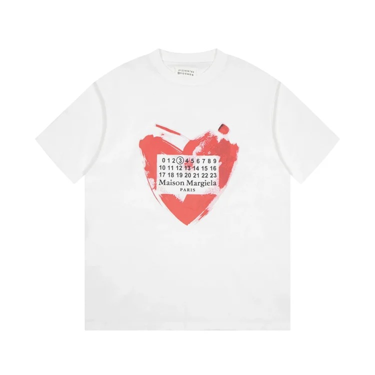 MM6 Maison Margiela short-sleeved 2024 digital printed T-shirt for men and women couples
